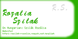 rozalia szilak business card